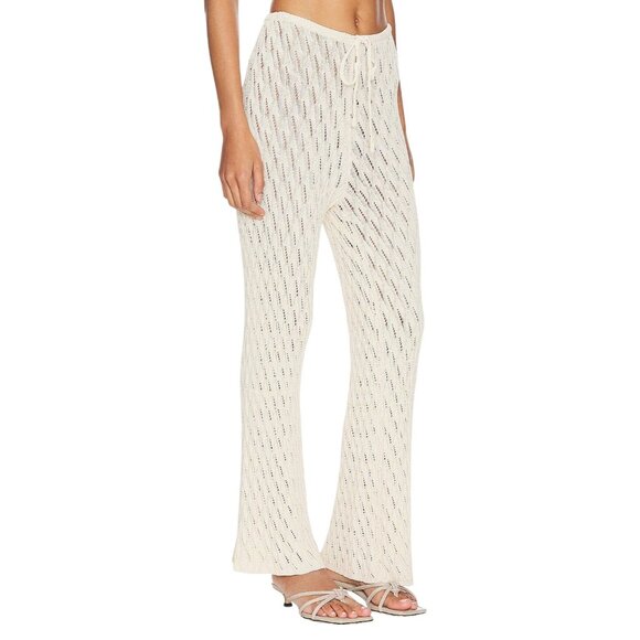 SNDYS Claire Pants in Natural XX-Small New Womens Cream Crochet Coverup - Picture 3 of 8